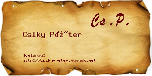 Csiky Péter névjegykártya