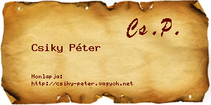 Csiky Péter névjegykártya