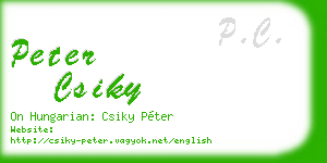 peter csiky business card